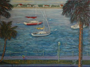 View from the Hilton, St. Augustine, Size 30″w x 28″ h, $600.00, plus pack/ship/handle